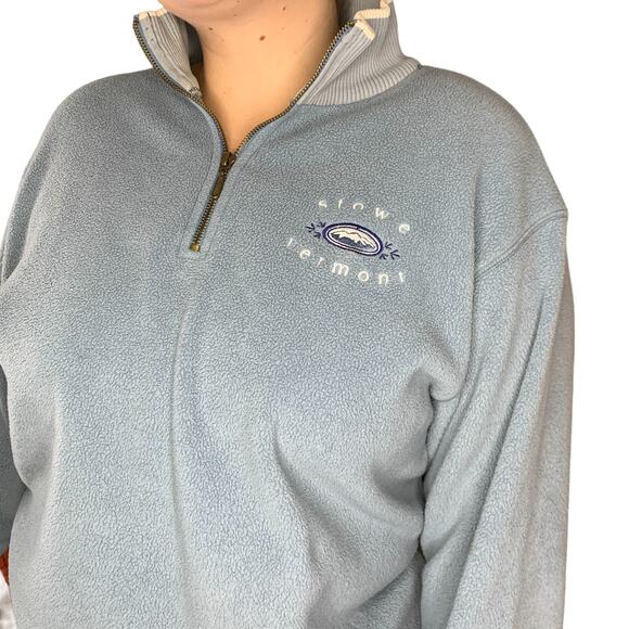 Vintage Ski Fleece Quarter Zip Pullover Sweatshirt Collared XL - Picture 1 of 5